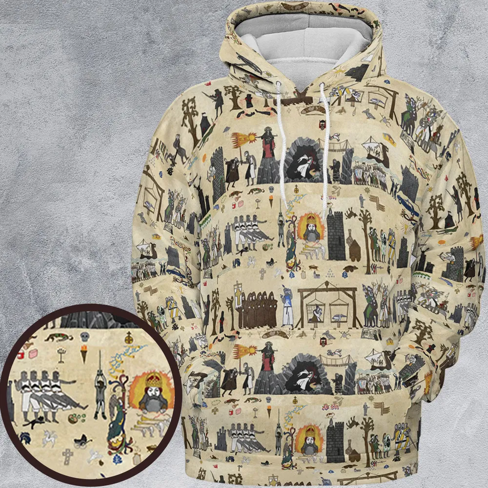 Bayeux Tapestry Monty Python All-over Print Hoodie - 2