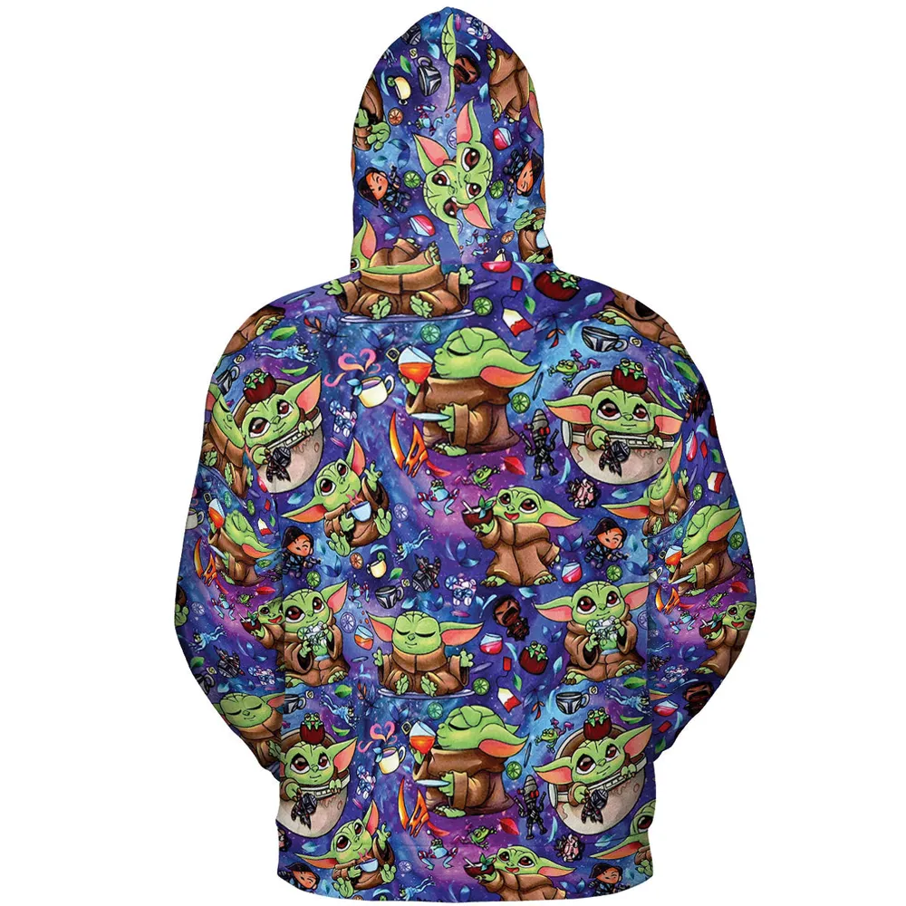 Baby Yoda In the Galaxy All-over Print Hoodie - 5