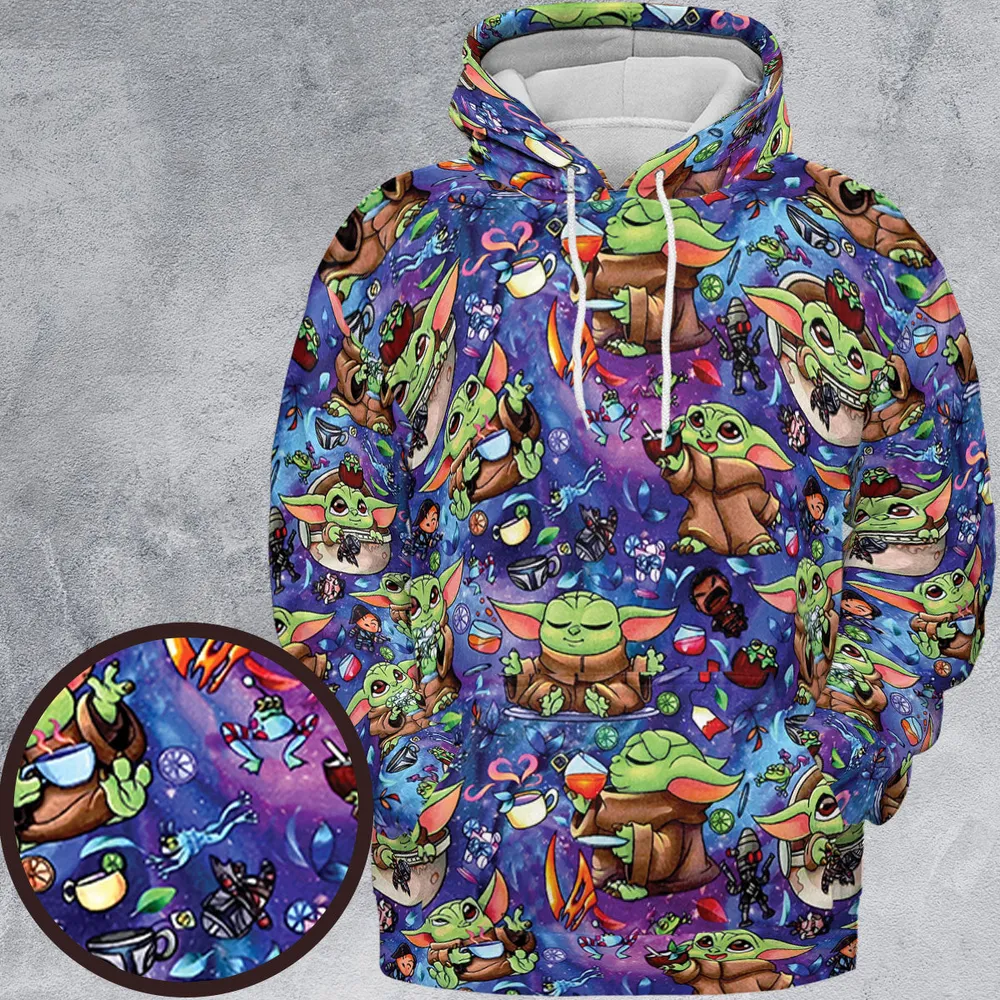 Baby Yoda In the Galaxy All-over Print Hoodie - 2
