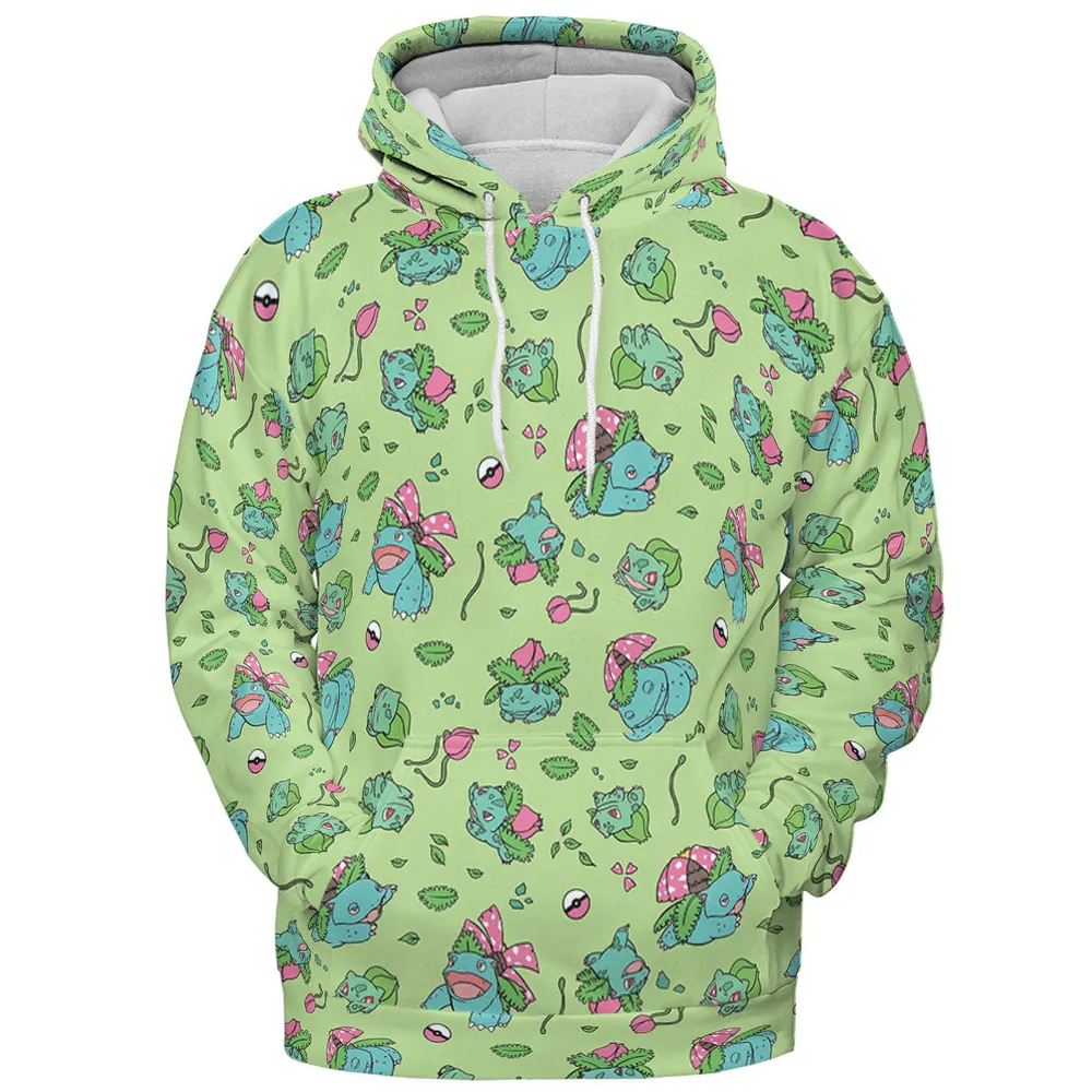 Venusaur Ivysaur and Bulbasaur Pokemon All-over Print Hoodie - 3