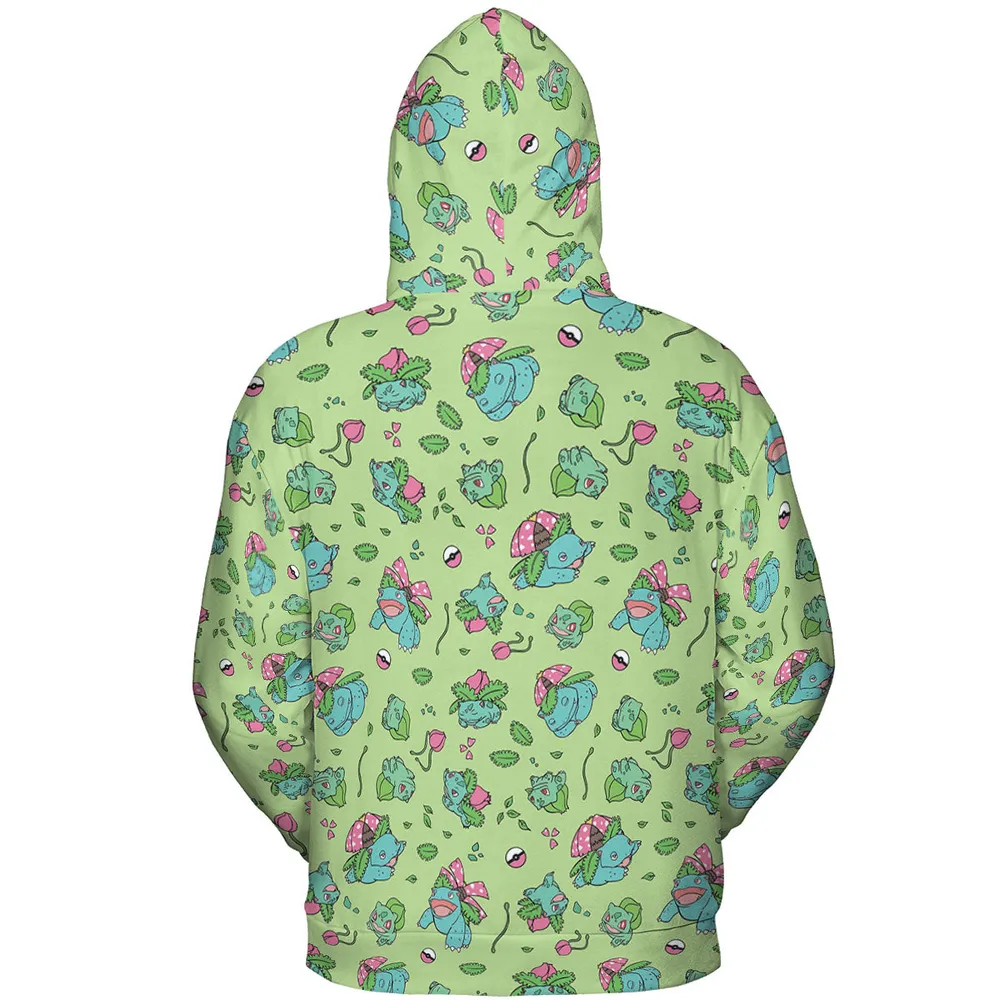 Venusaur Ivysaur and Bulbasaur Pokemon All-over Print Hoodie - 5