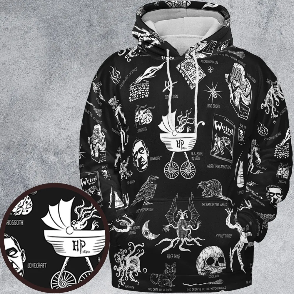 H.P. Lovecraft Monsters All-over Print Hoodie - 2