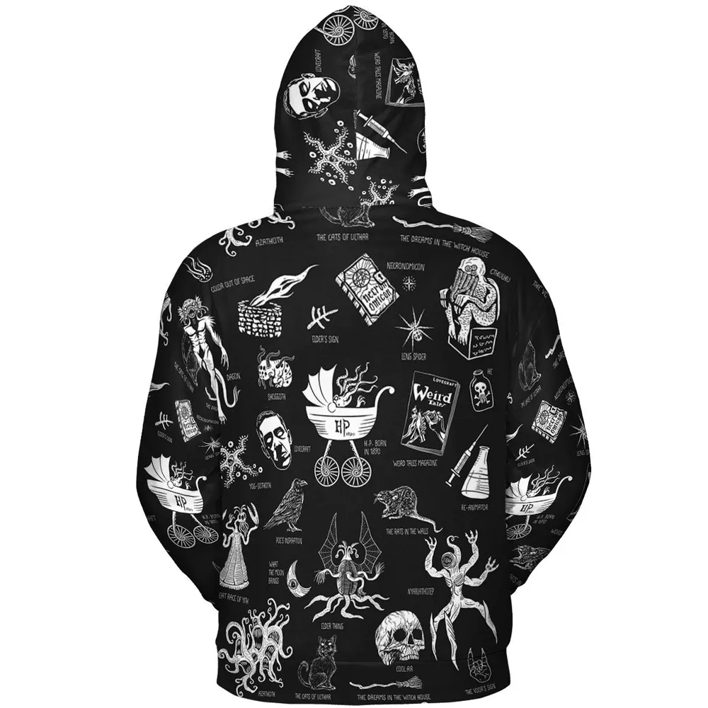 H.P. Lovecraft Monsters All-over Print Hoodie - 5