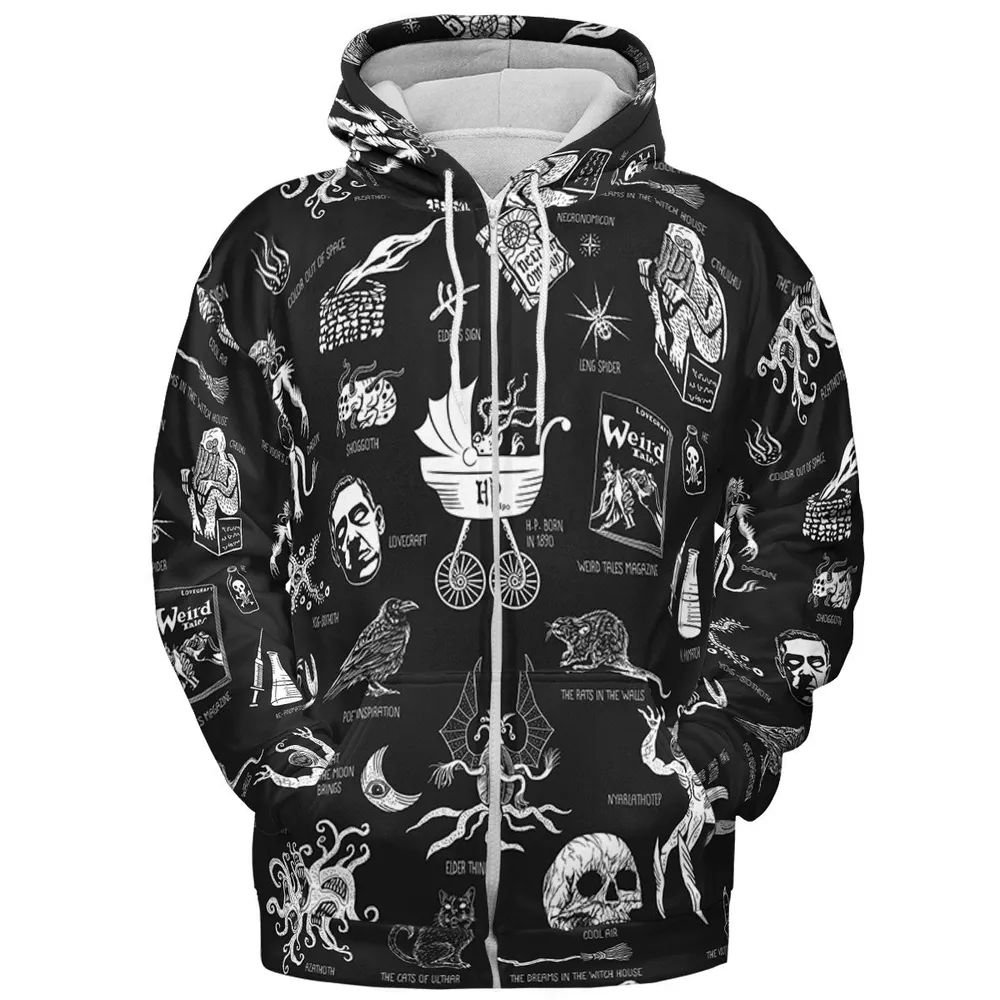 H.P. Lovecraft Monsters All-over Print Hoodie - 4