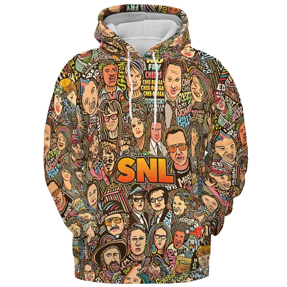 Blues Brothers Waynes World Coneheads SNL Characters All-over Print Hoodie - 3