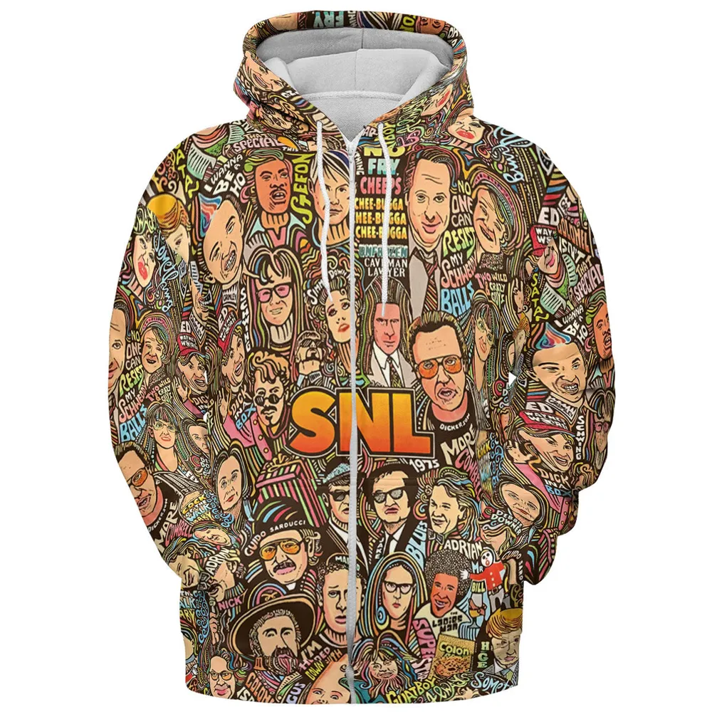 Blues Brothers Waynes World Coneheads SNL Characters All-over Print Hoodie - 4
