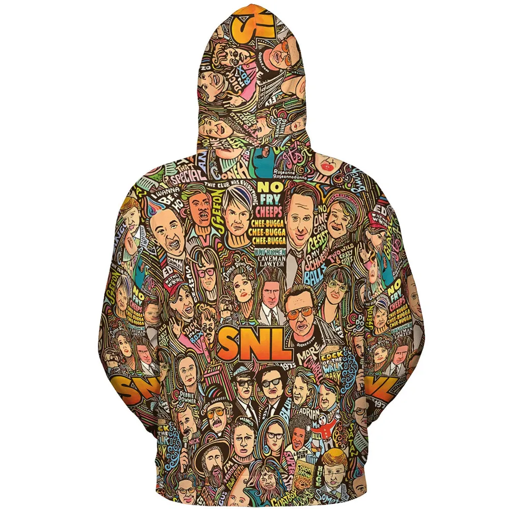 Blues Brothers Waynes World Coneheads SNL Characters All-over Print Hoodie - 5