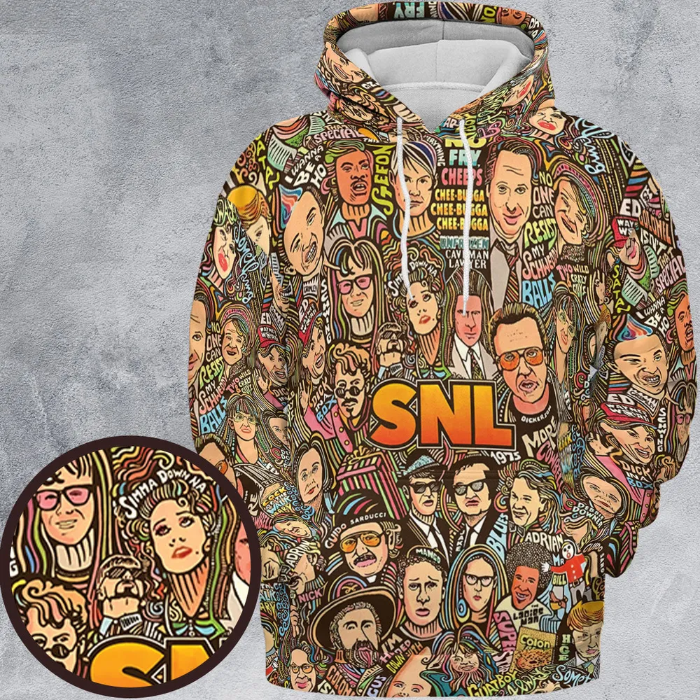 Blues Brothers Waynes World Coneheads SNL Characters All-over Print Hoodie - 2