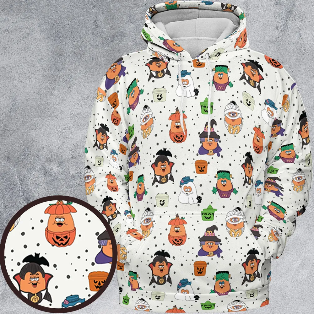 Memorable Friends McNugget Buddies Mcdonalds 1992 All-over Print Hoodie - 2