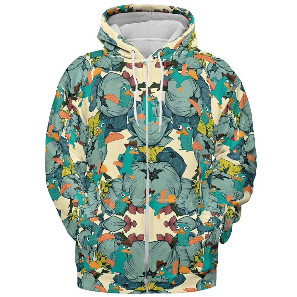 Perry The Platypus Phineas and Ferb All-over Print Hoodie - 4