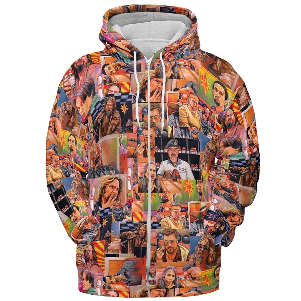 The Big Lebowski Painting Pattern All-over Print Hoodie - 4