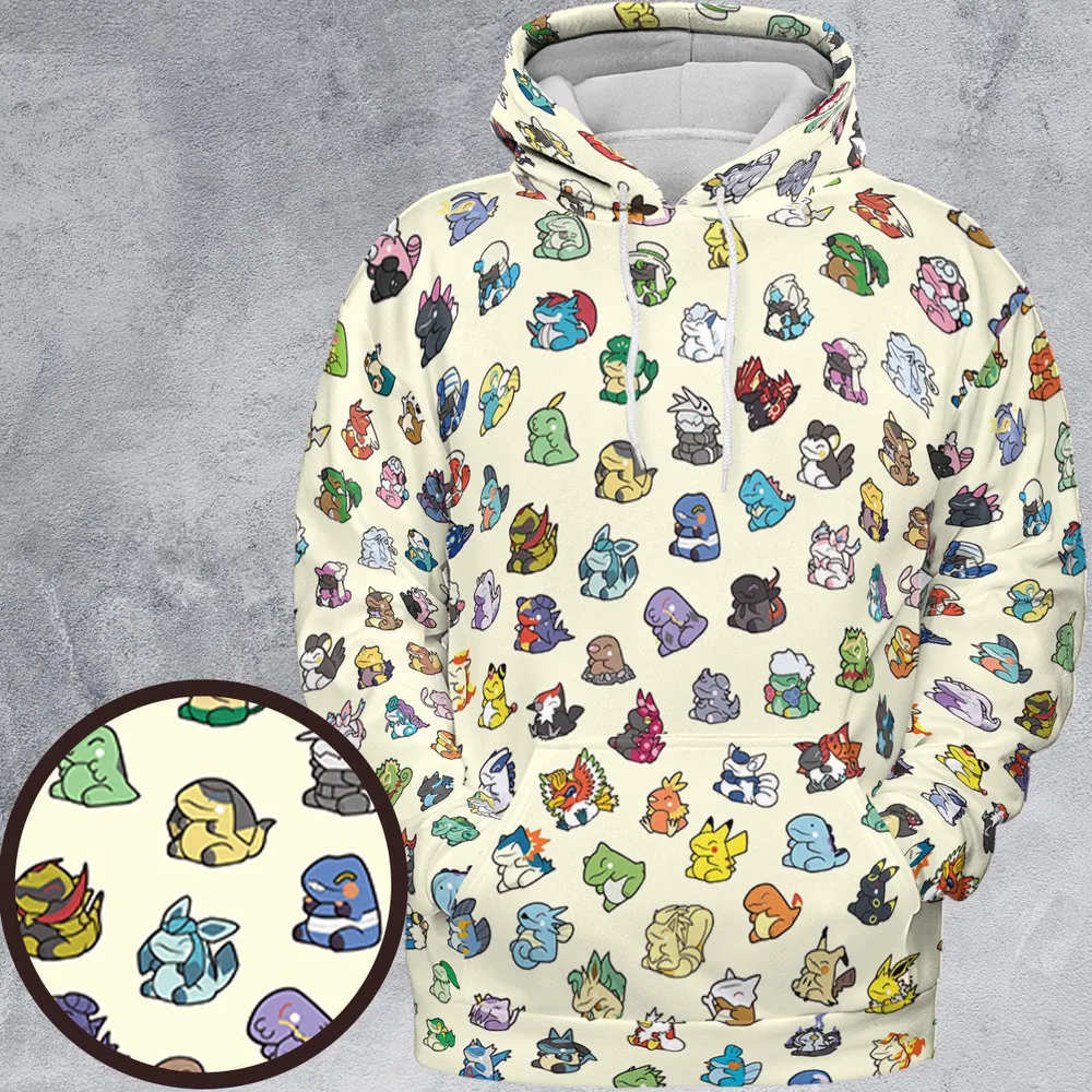 Pokemon In Substitute Style All-over Print Hoodie - 2