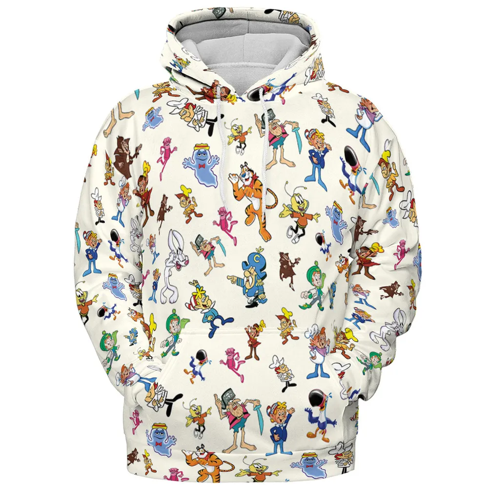 80s 90s Commercial Mascot Cereal All-over Print Hoodie - 3