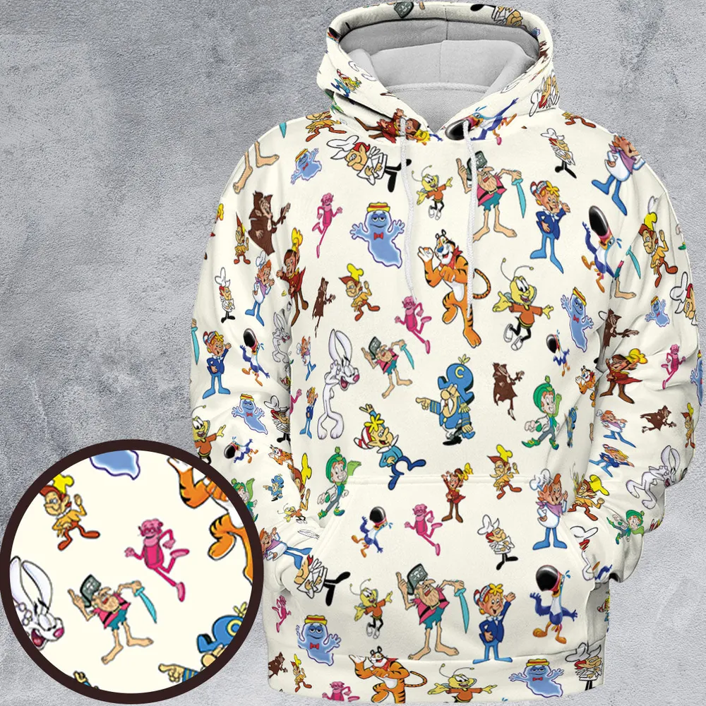 80s 90s Commercial Mascot Cereal All-over Print Hoodie - 2