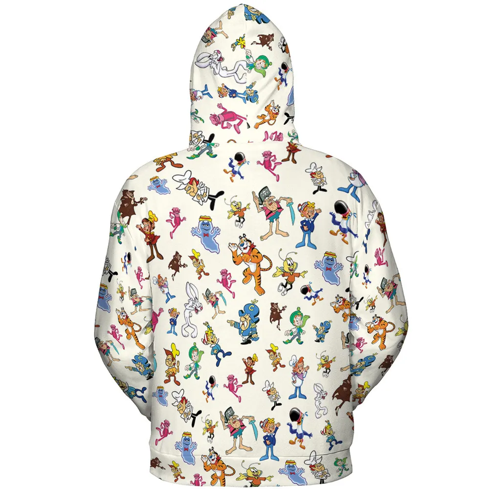 80s 90s Commercial Mascot Cereal All-over Print Hoodie - 5