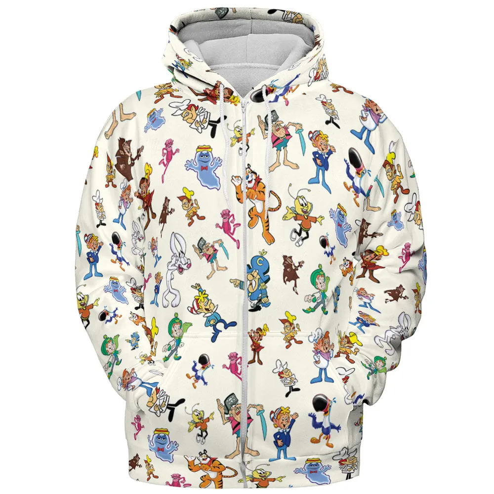 80s 90s Commercial Mascot Cereal All-over Print Hoodie - 4