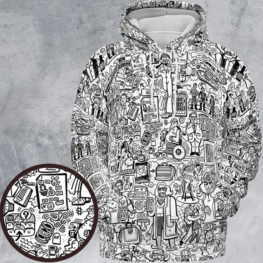 The Big Lebowski Doodles All-over Print Hoodie - 2