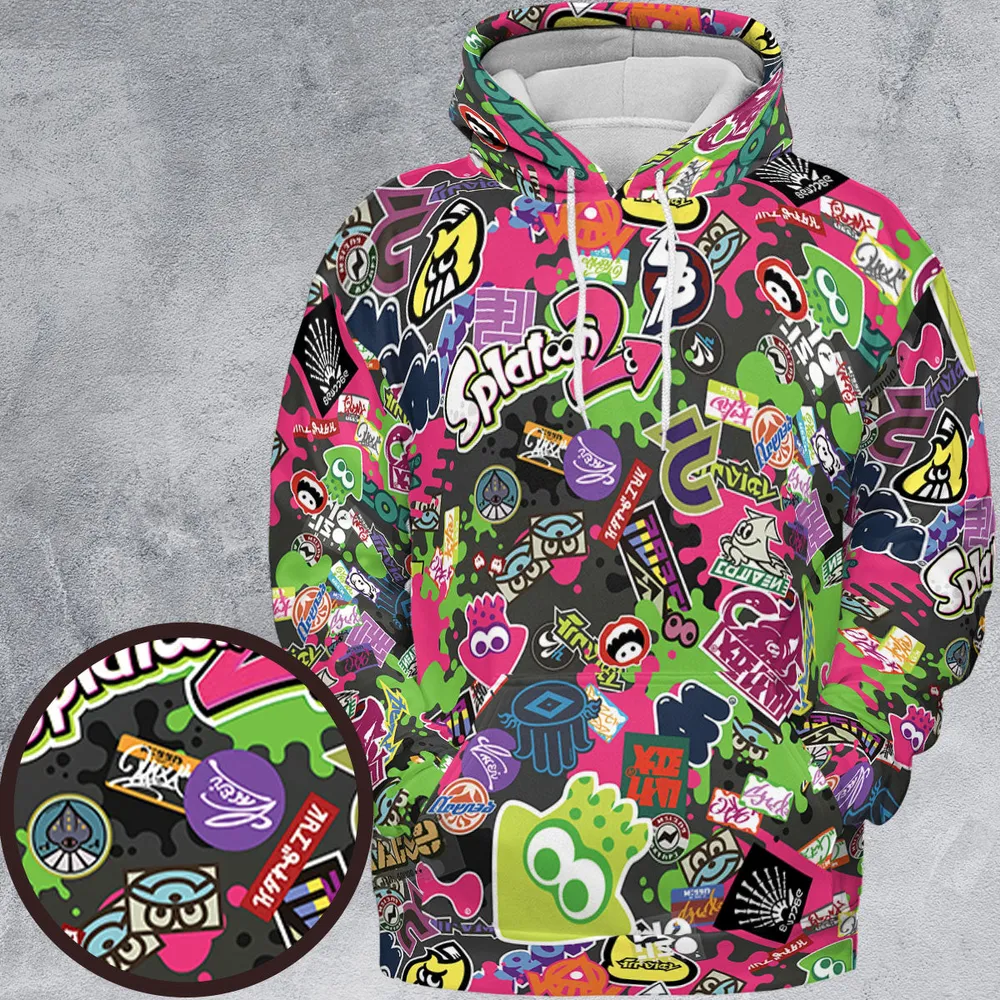 Splatoon Video Game Pattern All-over Print Hoodie - 2