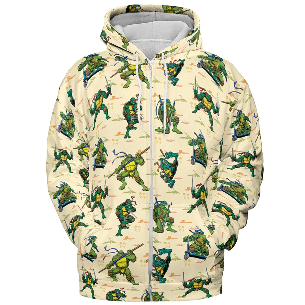 TMNT Characters Weapon Pattern All-over Print Hoodie - 4