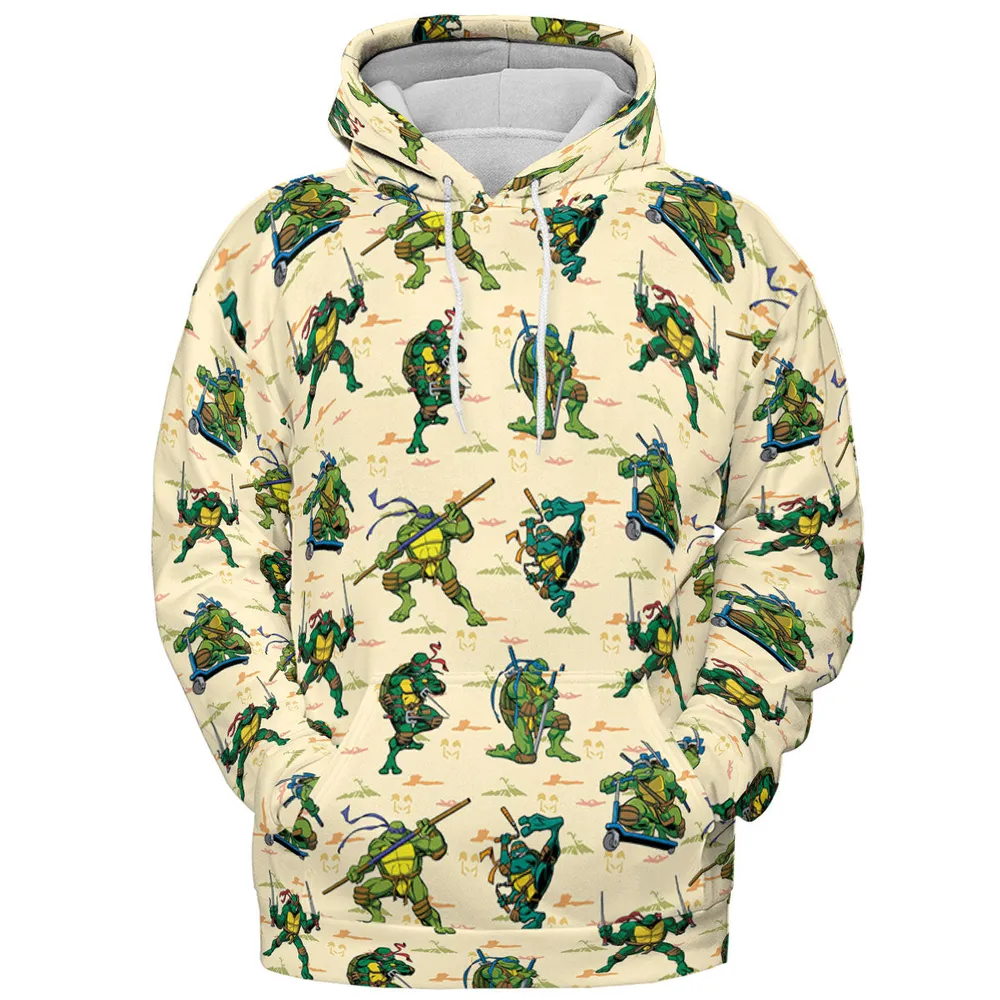 TMNT Characters Weapon Pattern All-over Print Hoodie - 3