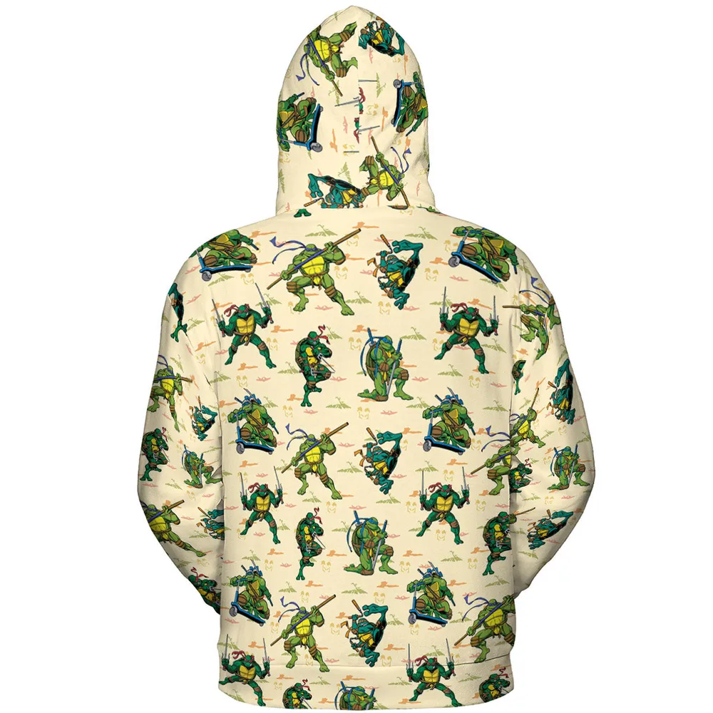 TMNT Characters Weapon Pattern All-over Print Hoodie - 5