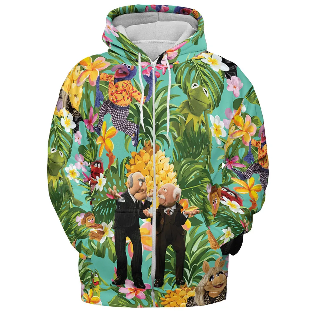 Statler And Waldorf Muppets Tropical All-over Print Hoodie - 4