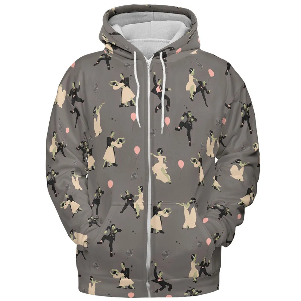 Dirty Dancing Frankenstein and Bride of Frankenstein All-over Print Hoodie - 4