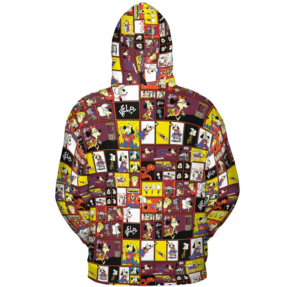 Underdog Cartoon Pattern All-over Print Hoodie - 5