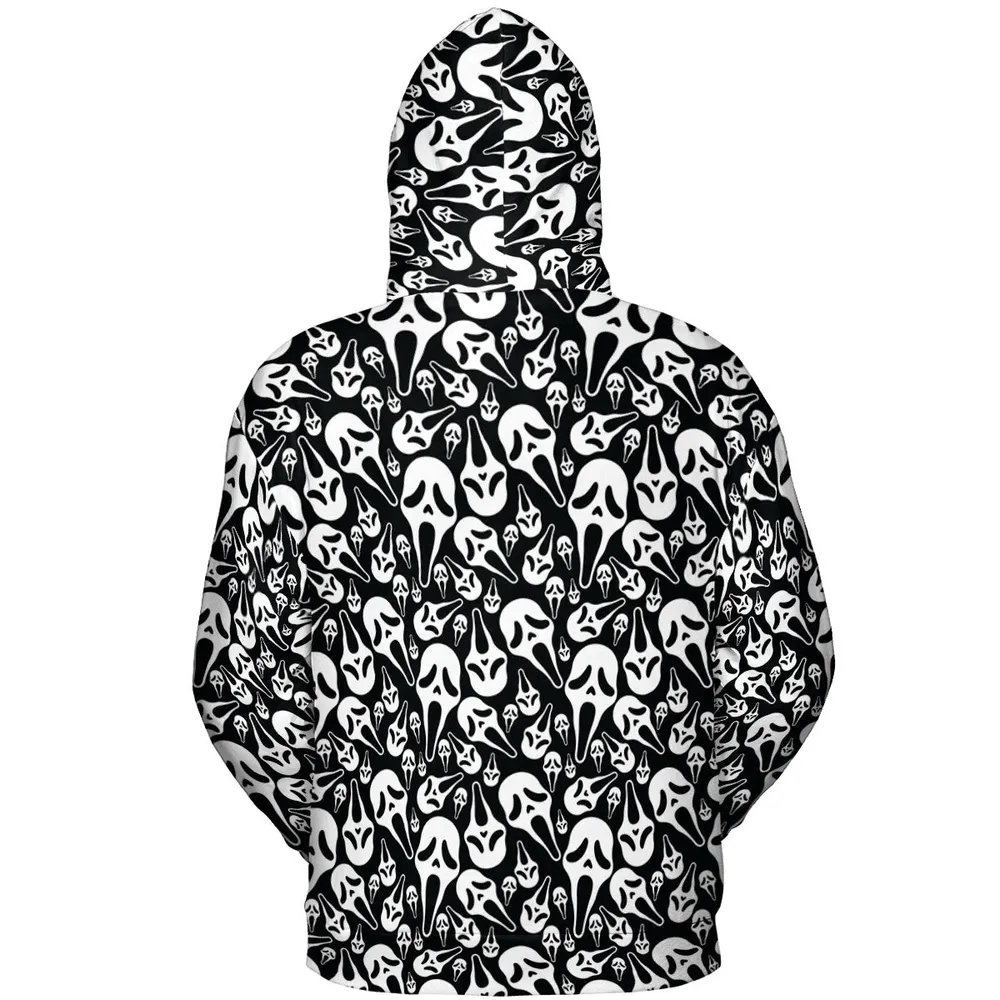 Ghostface Horror Movie Pattern Halloween All-over Print Hoodie - 5