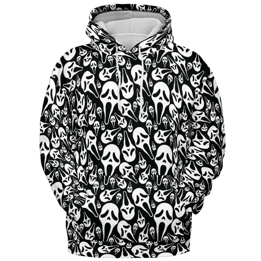 Ghostface Horror Movie Pattern Halloween All-over Print Hoodie - 3
