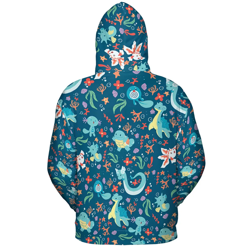 Water Pokemon Pattern All-over Print Hoodie - 5