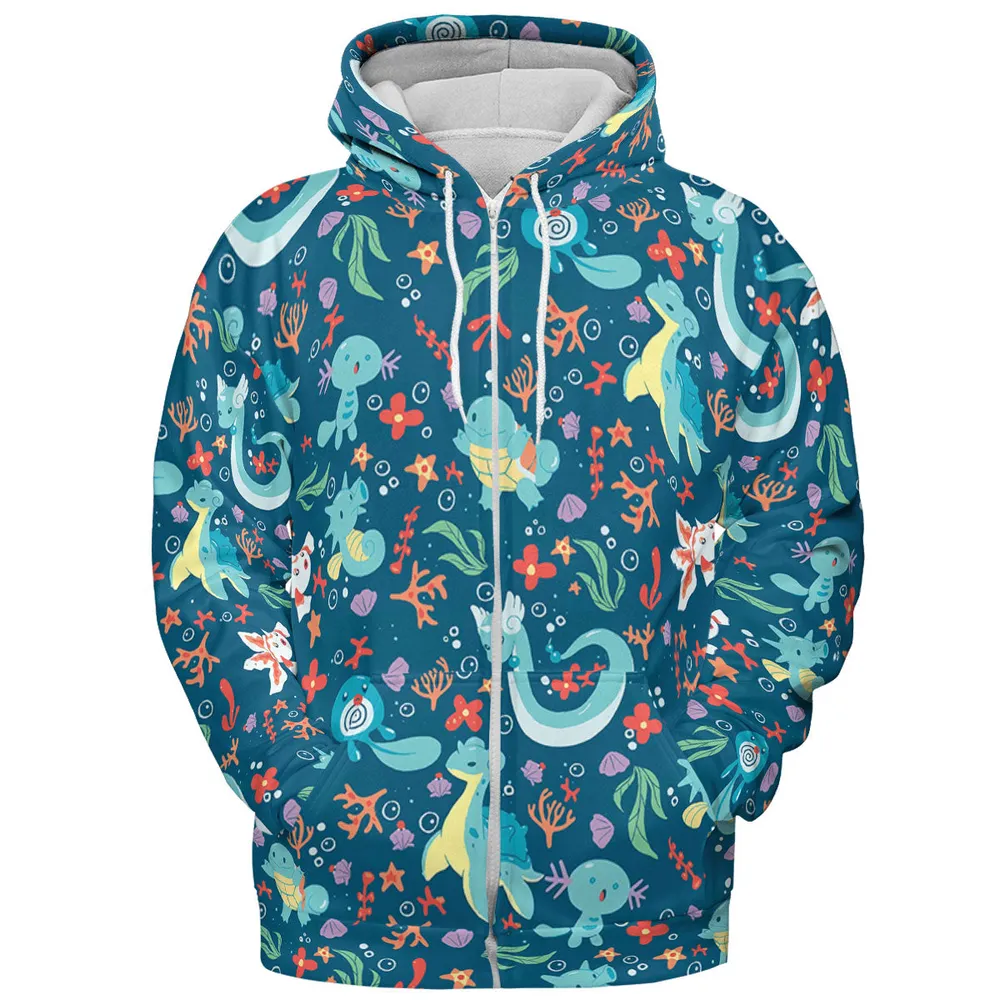 Water Pokemon Pattern All-over Print Hoodie - 4