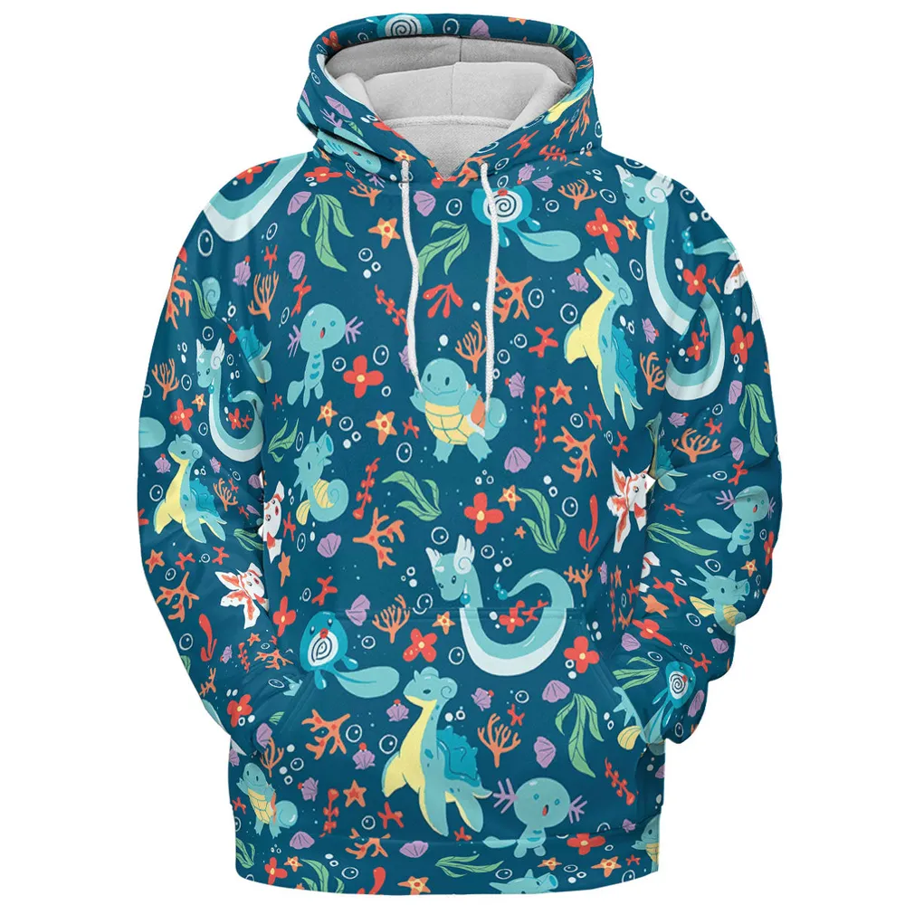 Water Pokemon Pattern All-over Print Hoodie - 3