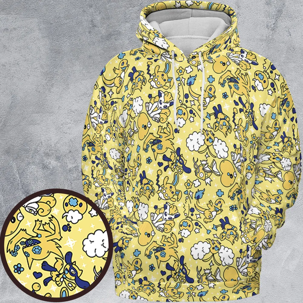 Shiny Magikarp Pokemon Pattern All-over Print Hoodie - 2