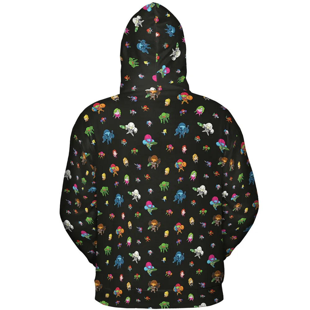 Metroid Pattern All-over Print Hoodie - 5