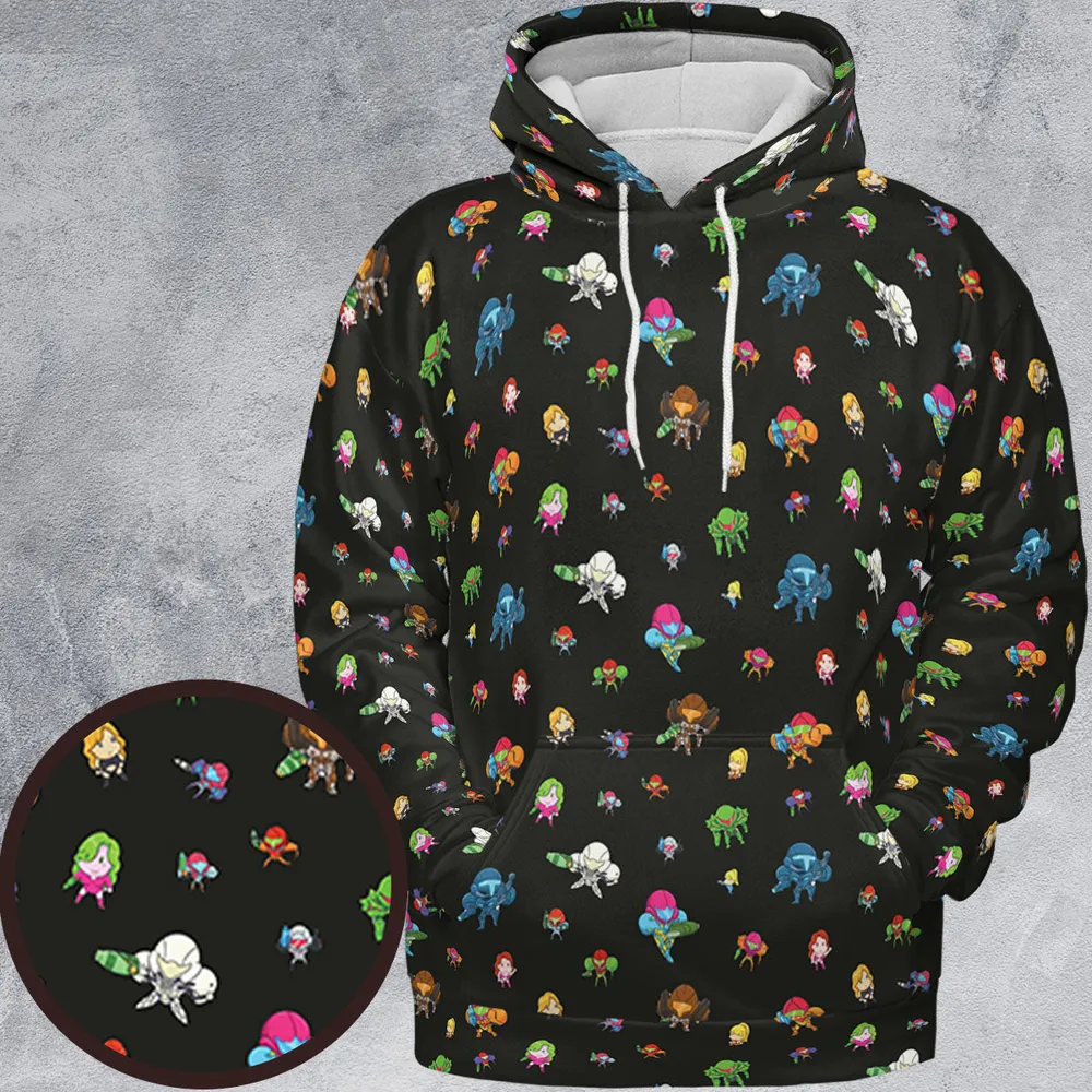 Metroid Pattern All-over Print Hoodie - 2