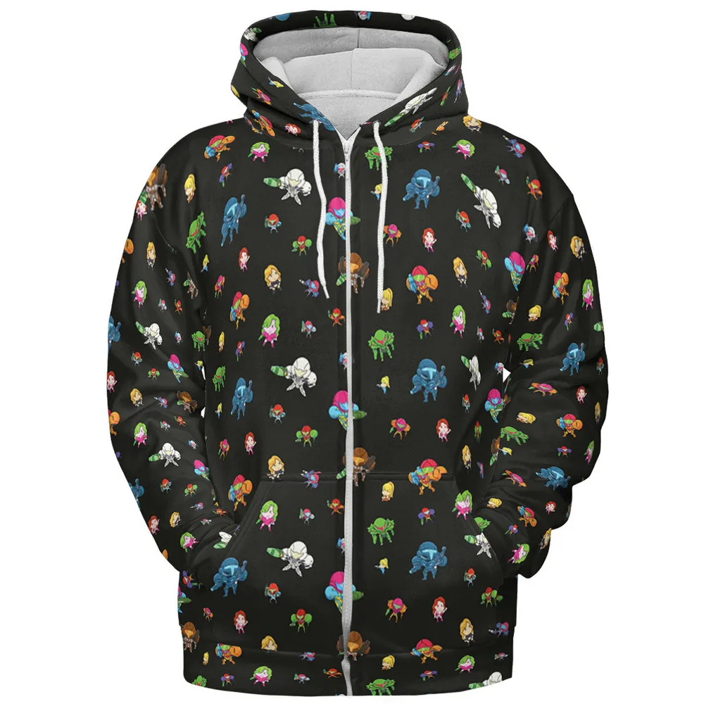 Metroid Pattern All-over Print Hoodie - 4