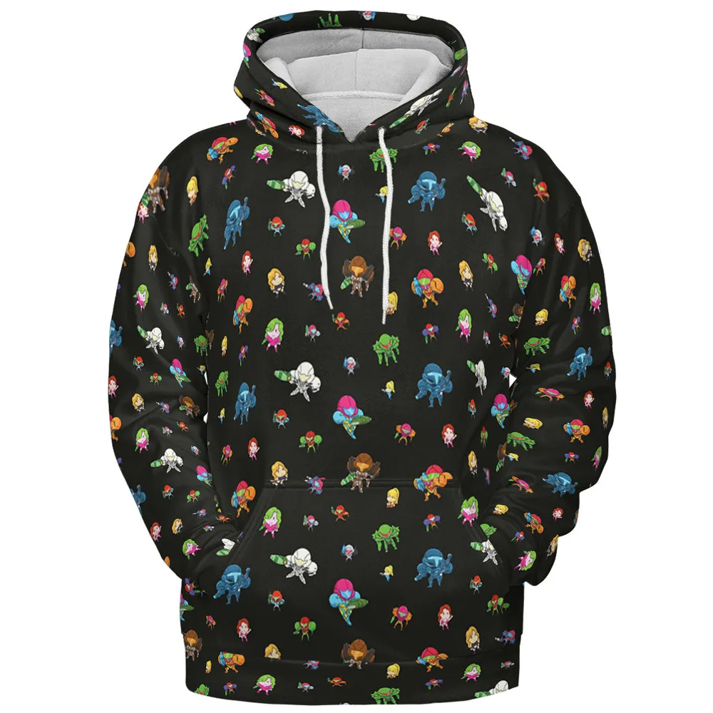 Metroid Pattern All-over Print Hoodie - 3