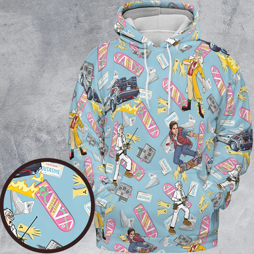 Marty McFly Dr. Emmett Brown Back To The Future All-over Print Hoodie - 2