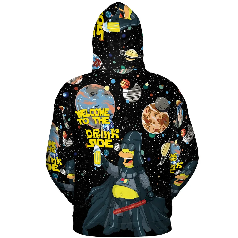 Simpson Darth Vader Welcome To The Drink Side All-over Print Hoodie - 5