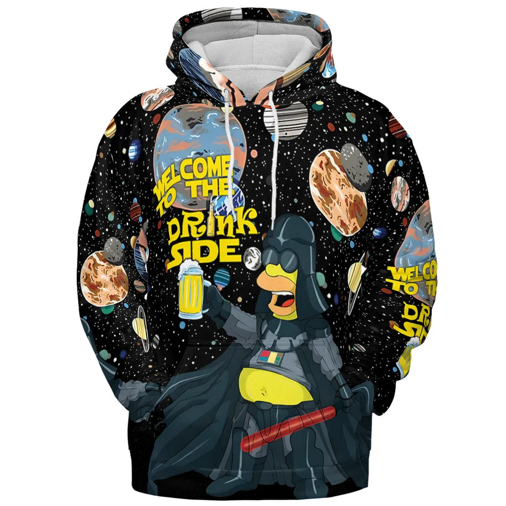 Simpson Darth Vader Welcome To The Drink Side All-over Print Hoodie - 3