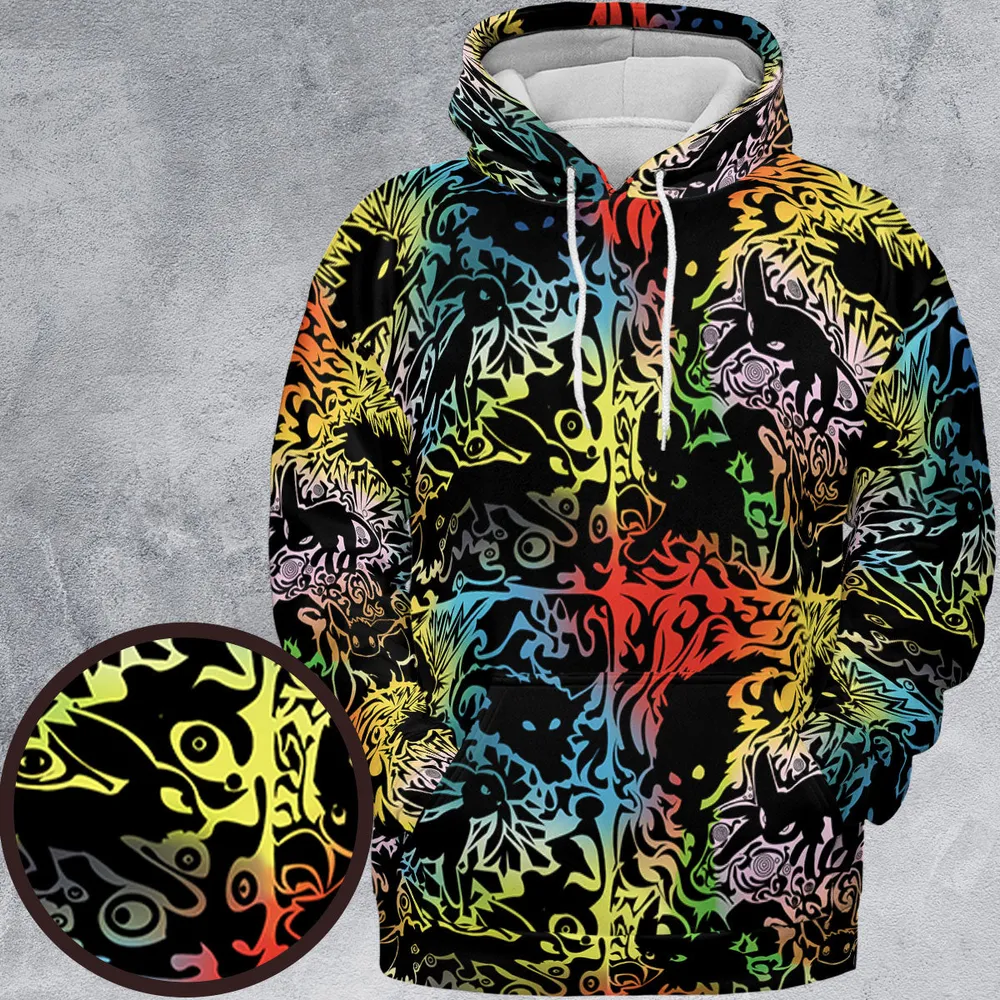 Eevee Pokemon Black All-over Print Hoodie - 2