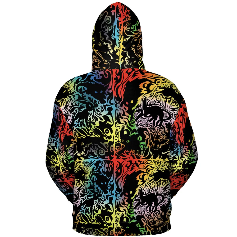 Eevee Pokemon Black All-over Print Hoodie - 5
