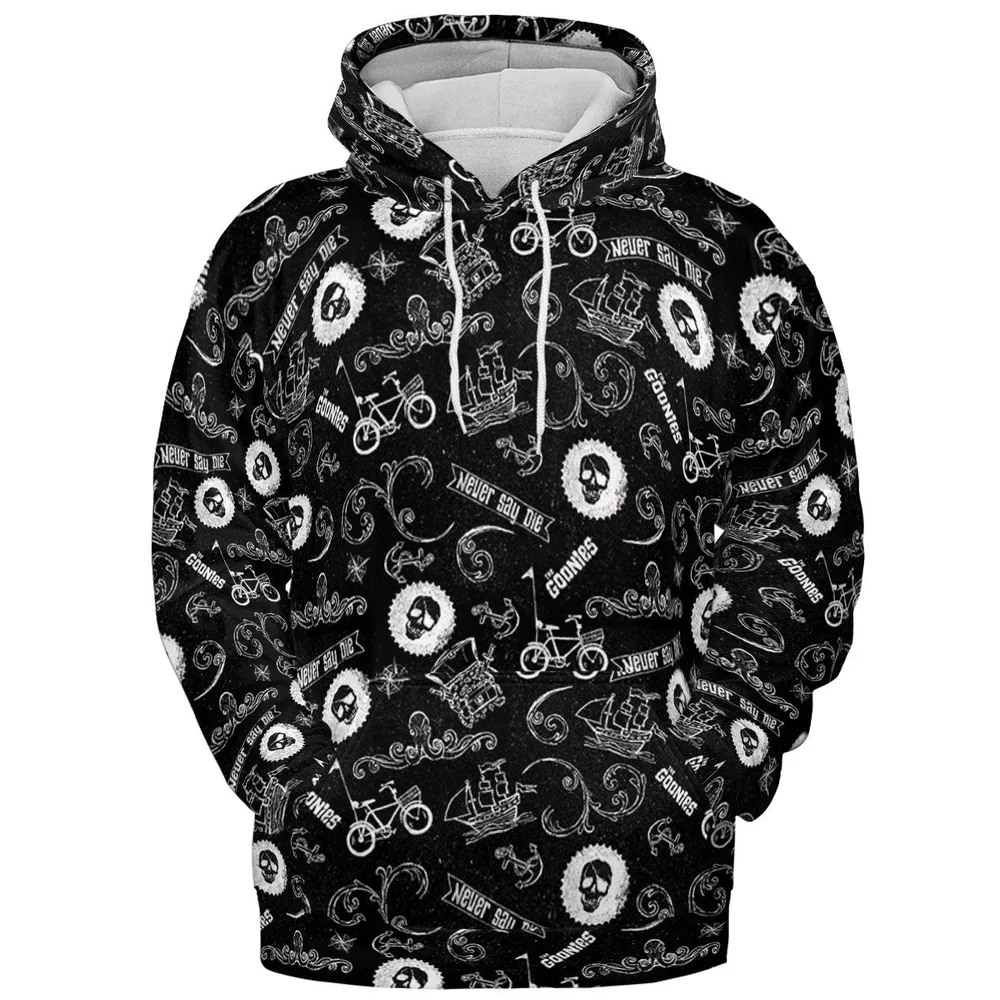 Never Say Die The Goonies Pattern All-over Print Hoodie - 3