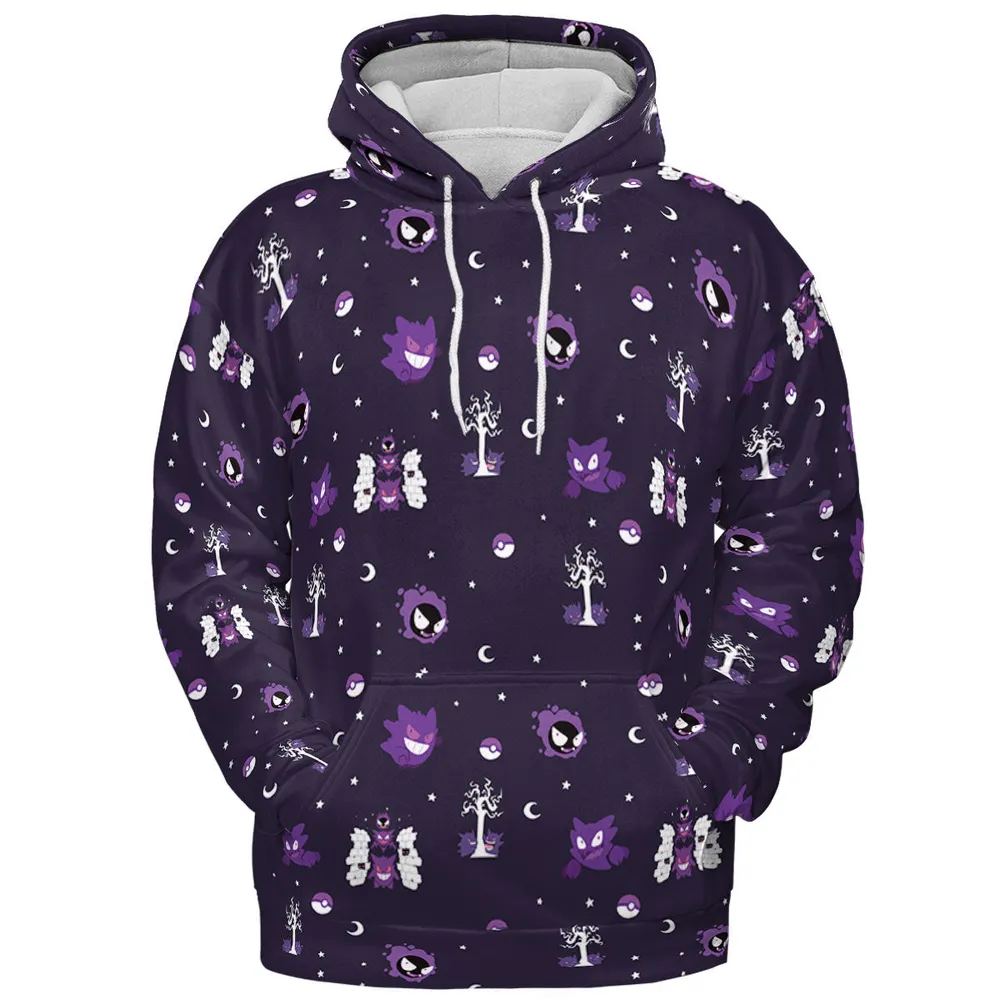 Gengar Pokemon Pattern All-over Print Hoodie - 3