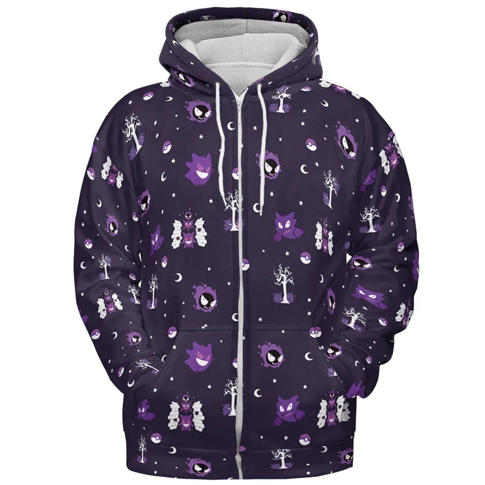 Gengar Pokemon Pattern All-over Print Hoodie - 4