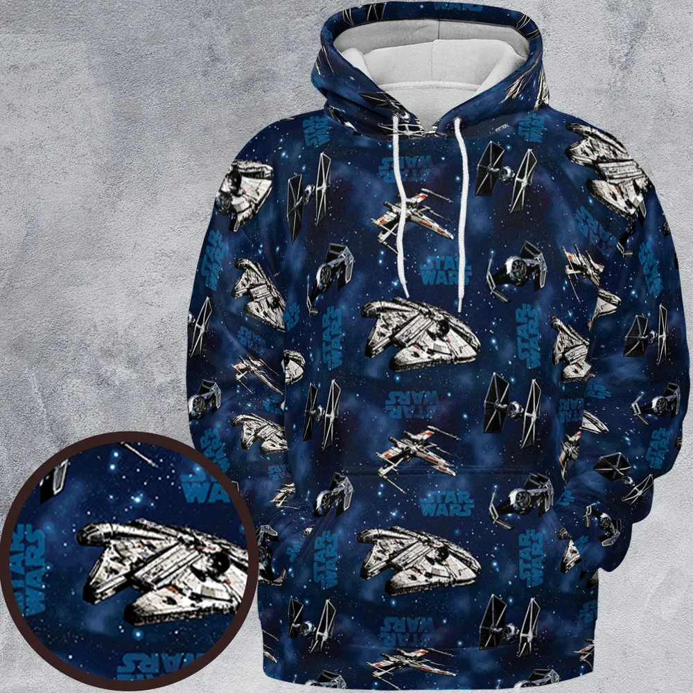 Star Wars Ships Pattern All-over Print Hoodie - 2