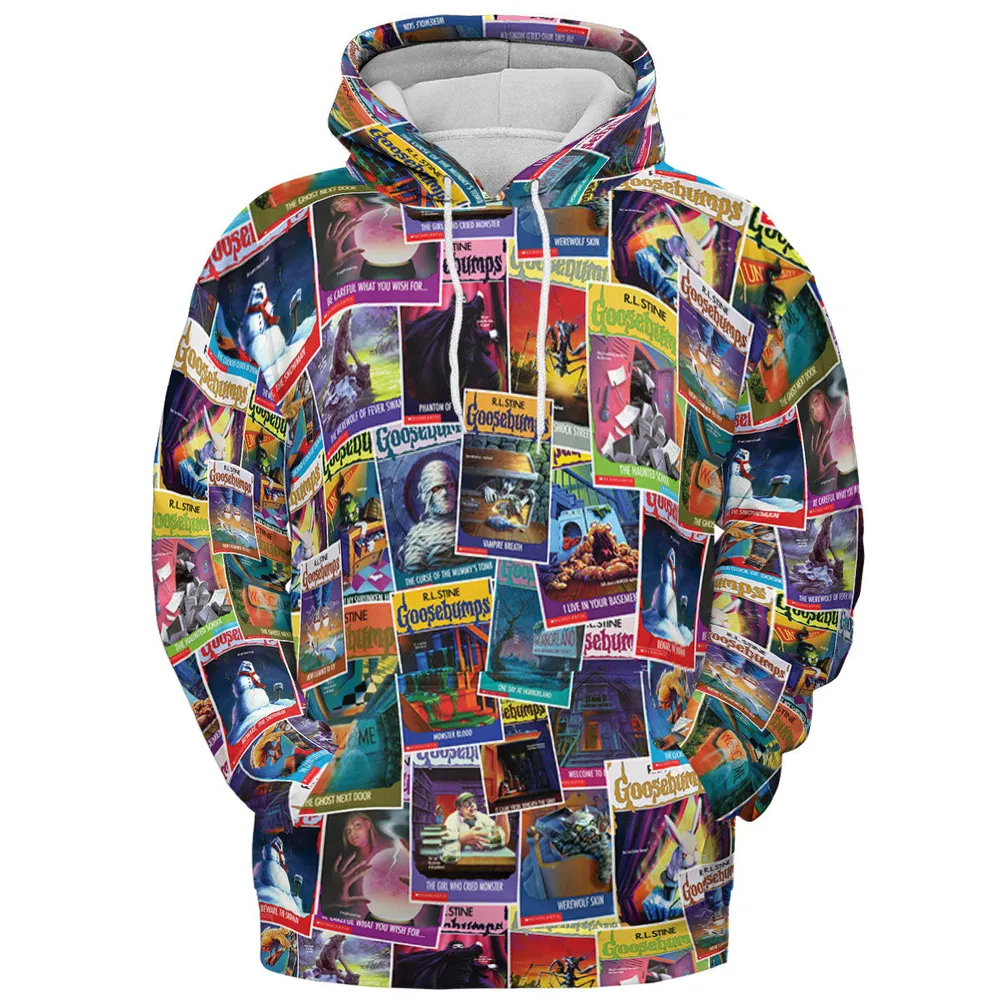 Goosebumps Monster Collage Pattern All-over Print Hoodie - 3