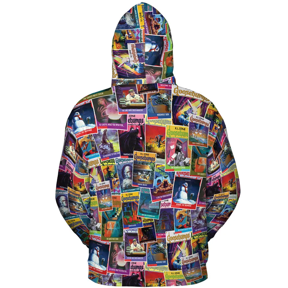Goosebumps Monster Collage Pattern All-over Print Hoodie - 5