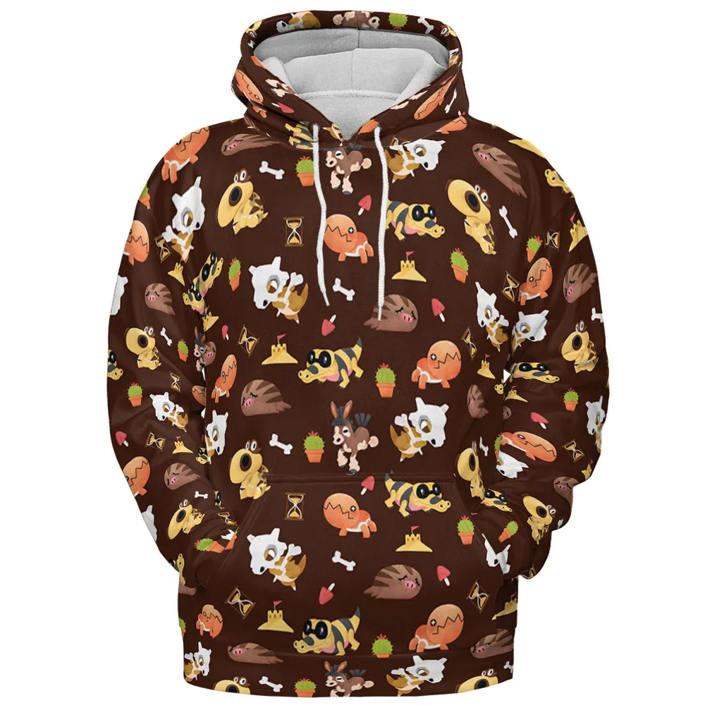Ground Type Pokemon Pattern All-over Print Hoodie - 3